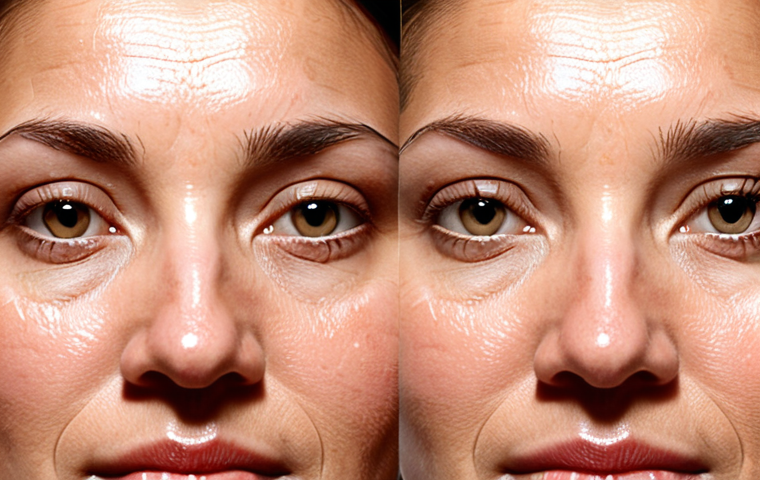 **
> A close-up of a person's face after stem cell fat grafting. Focus on the rejuvenated skin, reduced wrinkles around the eyes and plump cheeks, highlighting the natural-looking results. Soft, diffused lighting.
**