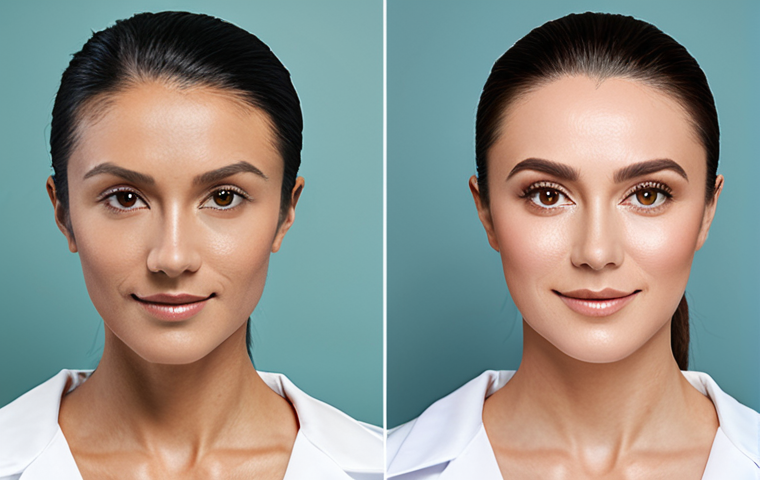 Before & After (Professional Setting)**
"A split image showcasing 'before and after' results of a mini facial contouring procedure. On the left, a woman with a slightly less defined jawline and cheeks, fully clothed in professional attire. On the right, the same woman with enhanced cheekbones and a more sculpted jawline, also fully clothed in similar professional dress. The background is a clean, modern medical office. Perfect anatomy, correct proportions, natural pose. Safe for work, appropriate content, professional, modest, family-friendly, high quality."
**